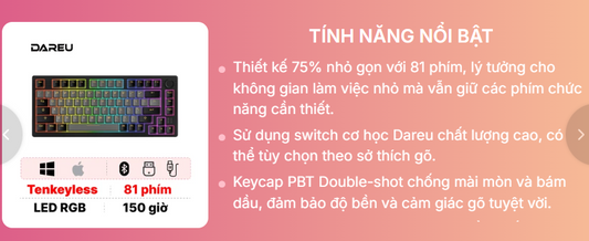 Bàn phím cơ Dareu EK75 Pro
