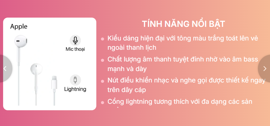 Apple EarPods Lightning MWTY3ZA/A