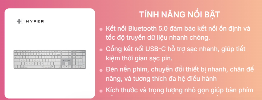 Bàn phím không dây Hyperspace HS2310US 