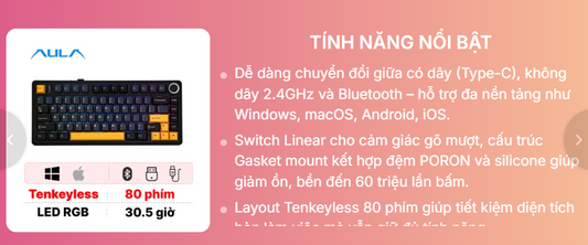 Bàn phím cơ AULA F75